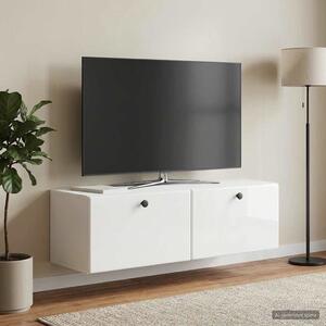 Fali TV szekrény 98 x 31 x 30 cm Magasfényű Fehér Szerelt Fa