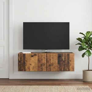 Fali TV szekrény 98 x 31 x 30 cm Antik Fa Szerelt Fa