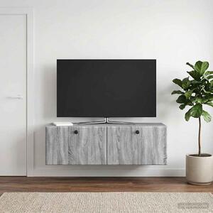 Fali TV szekrény 98 x 31 x 30 cm Szürke Sonoma Szerelt Fa