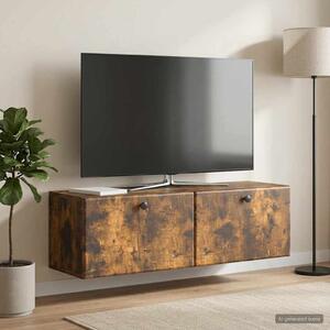 Fali TV szekrény 98 x 31 x 30 cm Füstös Tölgy Szerelt Fa
