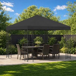 Pavilon 3 x 3 m Antracitszürke Poliészter és acél 190 gsm