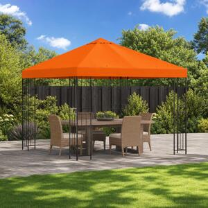 Pavilon 3 x 3 m Narancssárga Poliészter és acél 190 gsm