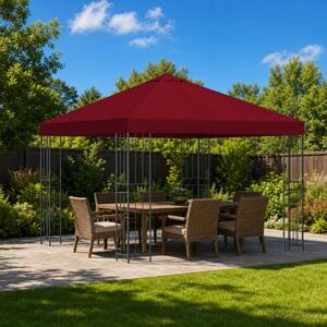 Pavilon 3 x 3 m Burgundi Poliészter és acél 190 gsm