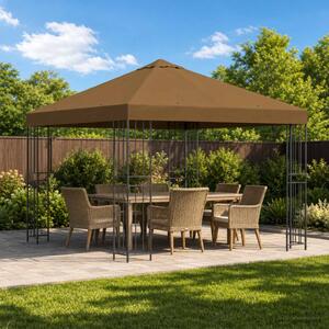 Pavilon 3 x 3 m Tópszínű Poliészter és acél 190 gsm