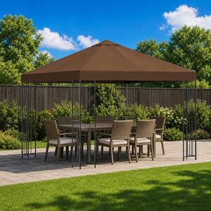 Pavilon 3 x 3 m Barna Poliészter és acél 190 gsm