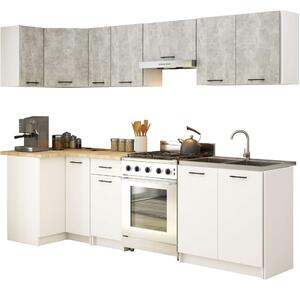Konyhabútor sarokgarnitúra olivia 3m beton-kék