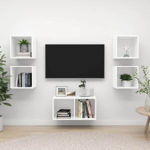 5 részes fehér szerelt fa TV-szekrény