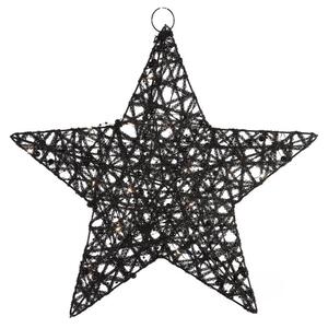 Karácsonyi dekoráció csillag STARIELLE LED világítással 40 cm, fekete