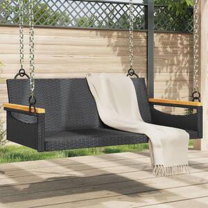 VidaXL Hintapád - Fekete Polyrattan - 109x62x40 cm