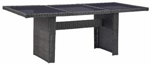 Barna üveg és polyrattan kerti étkezőasztal 200 x 100 x 74 cm