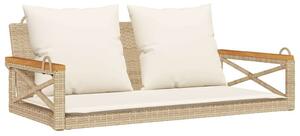 VidaXL Hintaágy - Polyrattan - Bézs - 109x62x40 cm