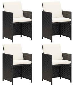 4 db fekete polyrattan kerti szék