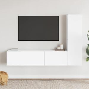 3 részes fehér szerelt fa TV-szekrényszett