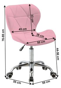 Irodai fotel, rózsaszín/króm, ARGUS