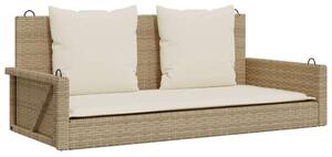 VidaXL bézs polyrattan hintapad párnával 119 x 56 x 48 cm