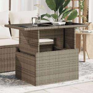 VidaXL Kerti Asztal - Polyrattan - Üveglap - 100x55cm