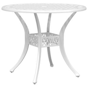 VidaXL Fehér Kerti Asztal - Alumínium - Ø90cm