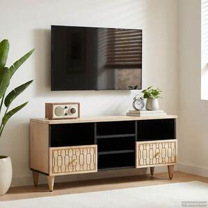 Tömör mangófa TV-szekrény 100 x 33 x 46 cm