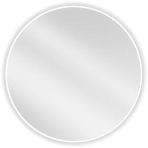 Mexen Loft, kerek fürdőszobai tükör 80 cm, keret színe fehér, 9850-080-080-000-20