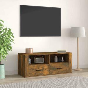 Füstös tölgy színű szerelt fa TV-szekrény 100 x 35 x 40 cm