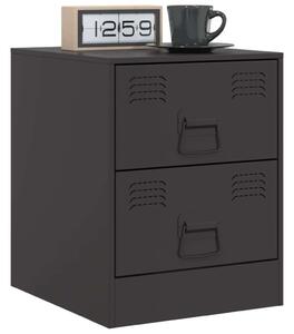 VidaXL Acél Éjjeliszekrény Szett - 2 db - Fekete - 34,5x39x44 cm