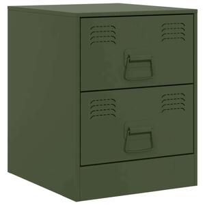 VidaXL Zöld Acél Éjjeliszekrény - 2 db - 34,5x39x44 cm