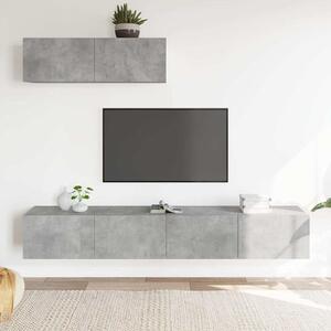 3 részes betonszürke szerelt fa TV-szekrényszett