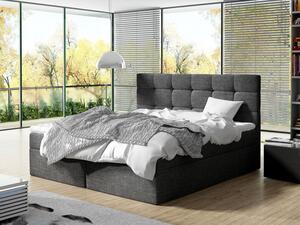 CAROLA boxspring ágy 160x200 - szürke + INGYENES topper