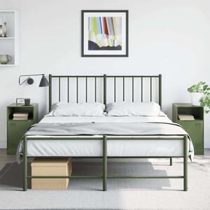 VidaXL Acél Éjjeliszekrény - 2 db - Olívazöld - 34,5x39x62 cm