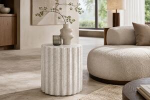 Tiaris kerek dohányzóasztal 41 cm - fehér terrazzo