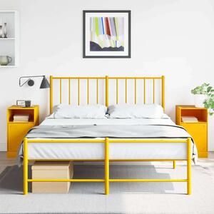VidaXL Fém Éjjeliszekrény - Mustársárga - 2 db - 34,5x39x62 cm