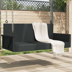 VidaXL Hintapád - Fekete Polyrattan - 119x56x48cm