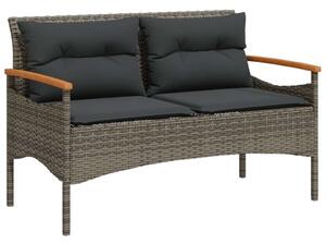 VidaXL Polyrattan Kerti Pad - Szürke - 116x62,5x74 cm