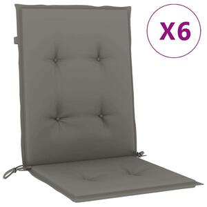 VidaXL Székpárna - 6 db - Sötétszürke - 100x50x4 cm