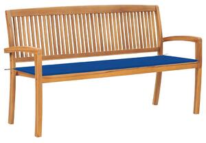 Tömör tíkfa rakásolható kerti pad párnával 159 cm