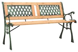 Öntöttvas és tömör fenyőfa kerti pad 122 cm