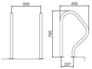 AISI 316 Rozsdamentes Acél Korlát - 795 x 490 mm - 2 db/csomag