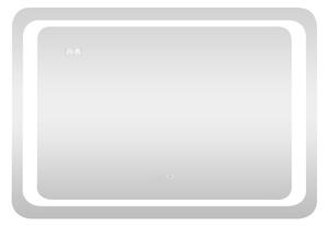 Viva AURA fürdőszoba tükör - érintőkapcsolós - páramenetesítős - órával - LED - FEKVŐ - 80 x 60 cm