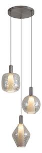 Design függőlámpa Gun metal 3-lámpás - Ard