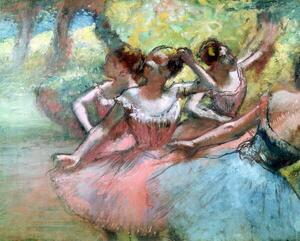 Degas, Edgar - Reprodukció Four ballerinas on the stage, (40 x 30 cm)