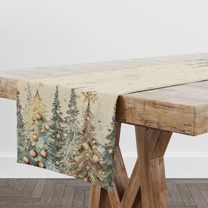 Csillogó erdő gobelin asztali futó 37x100 cm arany lurex