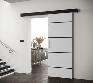 Tolóajtó fekete fogantyúval SALOME 4 - 80 cm, fehér / fekete