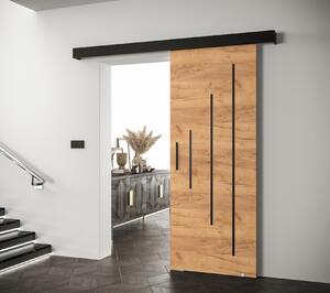 Tolóajtó fekete fogantyúval SALOME 11 - 80 cm, artisan tölgyfa arany / fekete