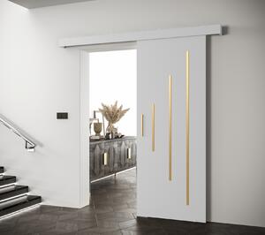 Tolóajtó arany fogantyúval SALOME 11 - 80 cm, fehér
