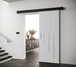 Tolóajtó ezüst fogantyúval SALOME 11 - 80 cm, fehér / fekete