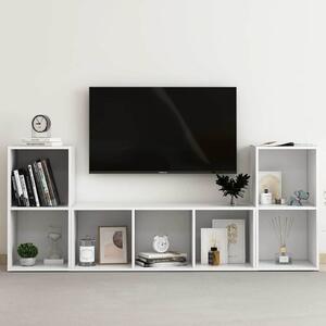 3 részes fehér szerelt fa TV-szekrény szett