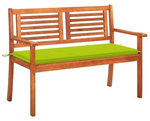 2 személyes tömör eukaliptuszfa kerti pad párnával 120 cm