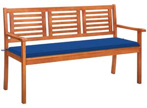 3 személyes tömör eukaliptuszfa kerti pad párnával 150 cm