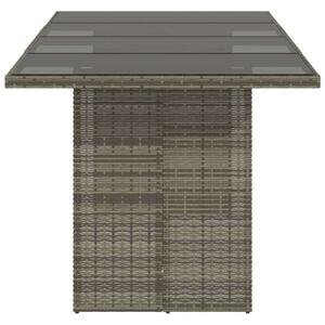 VidaXL Polyrattan Kerti Asztal - Üveglap - 190cm