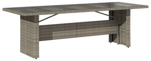 VidaXL Polyrattan Kerti Asztal - Üveglap - 240x90x75 cm